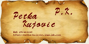 Petka Kujović vizit kartica